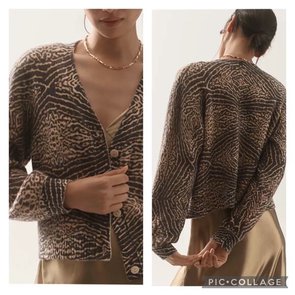 Anthropologie Sweaters - Anthropologie Kachel V Neck Cardigan Sweater Classic Comfortable Wool Blend XS